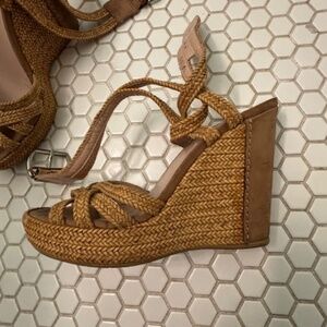 Stuart Weitzman Woven Platform Wedges